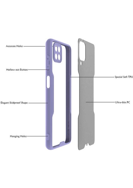 Galaxy M12 Kılıf Zore Parfe Kapak-Mavi