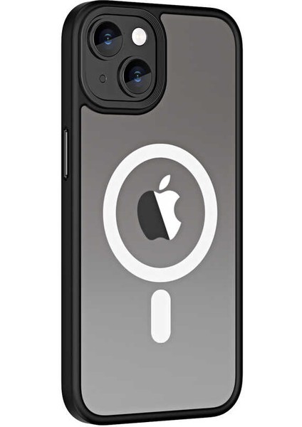 Apple iPhone 14 Plus Kılıf Wireless Şarj Özellikli Zore Hibrit Magsafe Kapak-Siyah