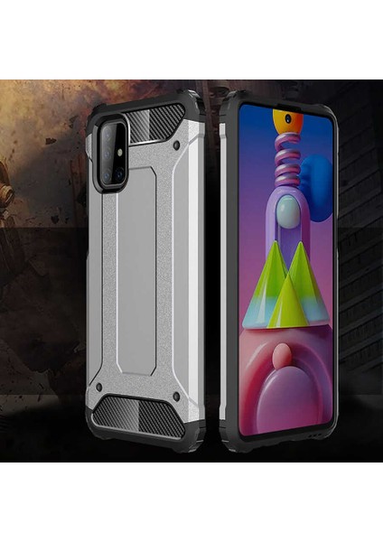 Galaxy M51 Kılıf Zore Crash Silikon Kapak-Gri