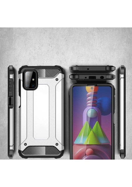 Galaxy M51 Kılıf Zore Crash Silikon Kapak-Gri