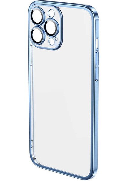 Apple iPhone 13 Pro Max Kılıf Sert Pc Renkli Çerçeveli Zore Riksos Kapak-Mavi indirimleri