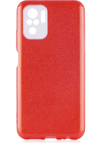 Xiaomi Redmi Note 10S Kılıf Zore Shining Silikon-Kırmızı