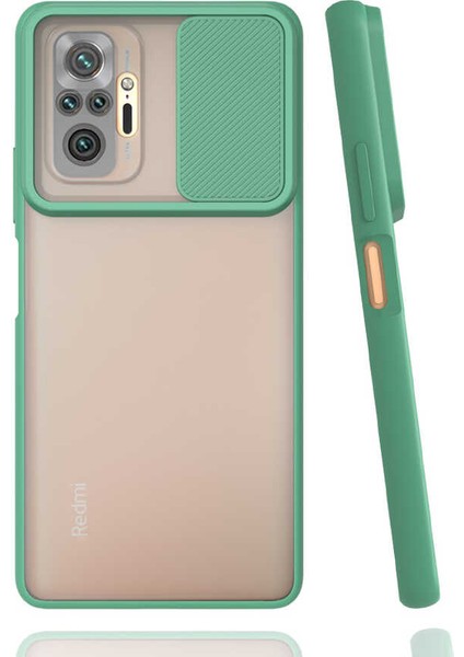 Xiaomi Redmi Note 10 Pro Kılıf Zore Lensi Kapak-Koyu Yeşil