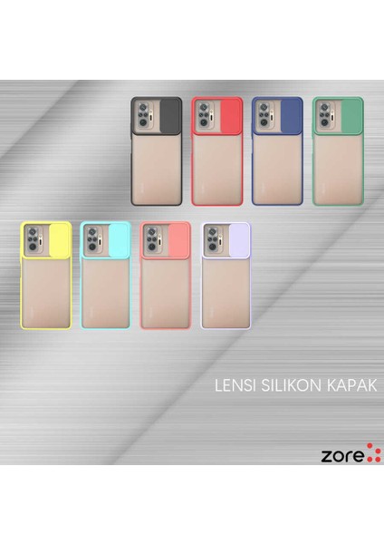 Xiaomi Redmi Note 10 Pro Kılıf Zore Lensi Kapak-Koyu Yeşil