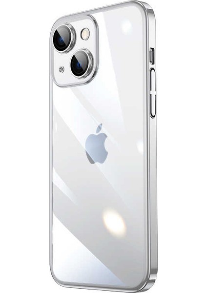 Apple iPhone 14 Plus Kılıf Sert Pc Renkli Çerçeveli Zore Riksos Kapak-Gümüş