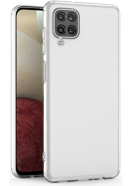 Galaxy A12 Kılıf Zore Kamera Korumalı Süper Silikon Kapak-Renksiz