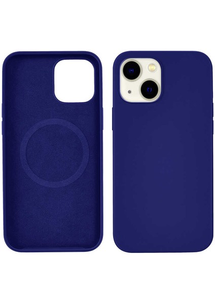 Apple iPhone 13 Kılıf Zore Silksafe Wireless Kapak-Mavi