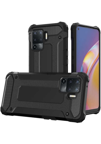 Oppo Reno 5 Lite Kılıf Zore Crash Silikon Kapak-Siyah