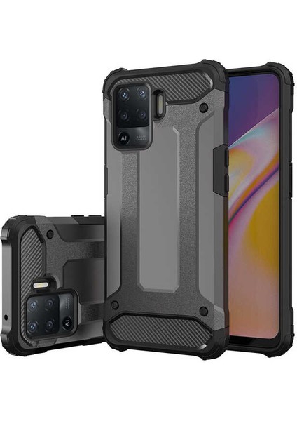 Oppo Reno 5 Lite Kılıf Zore Crash Silikon Kapak-Siyah