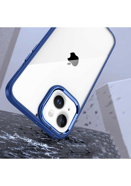 Apple iPhone 14 Kılıf Zore Flora Kapak-Sierra Mavi