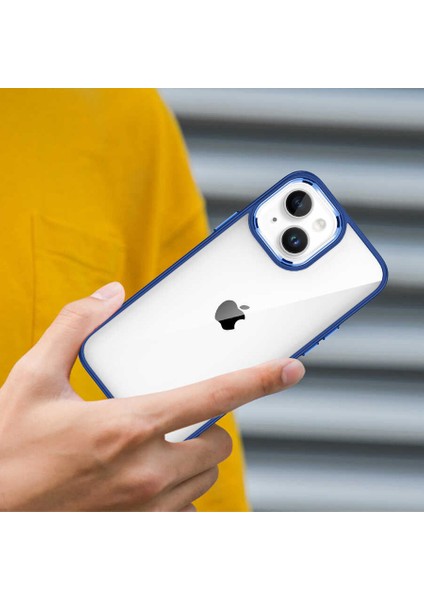 Apple iPhone 14 Kılıf Zore Flora Kapak-Sierra Mavi
