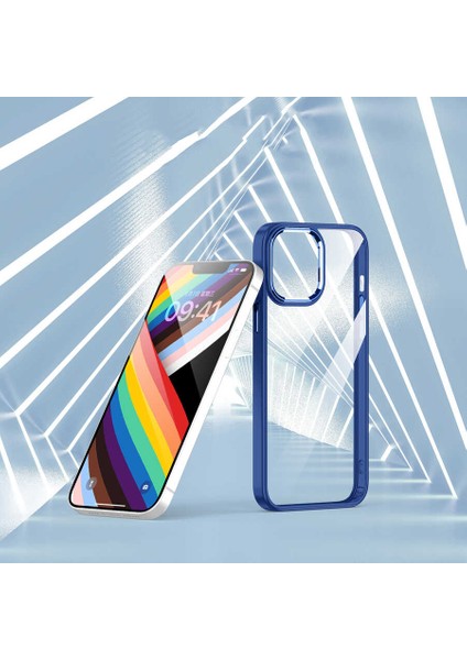 Apple iPhone 14 Kılıf Zore Flora Kapak-Sierra Mavi