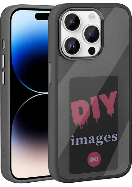 Apple iPhone 14 Pro Max Kılıf Ekranı Yansıtan Zore Akıllı Nfc Kapak-Siyah