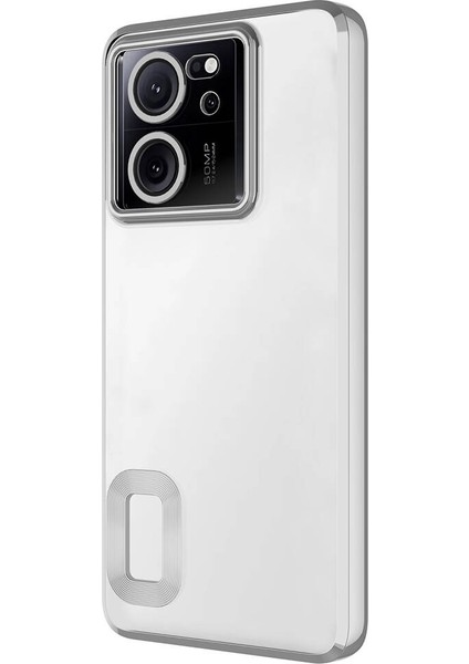 Xiaomi Mi 13T Kılıf Kamera Korumalı Logo Gösteren Zore Omega Kapak-Rose Gold