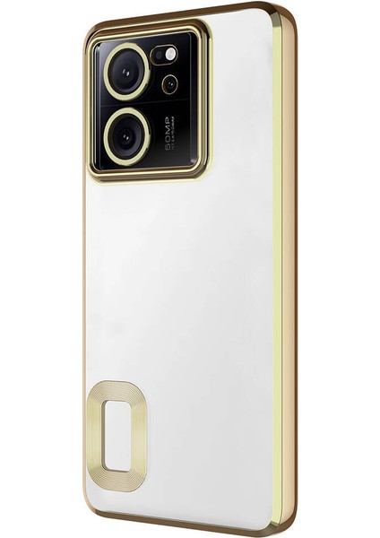 Xiaomi Mi 13T Kılıf Kamera Korumalı Logo Gösteren Zore Omega Kapak-Rose Gold