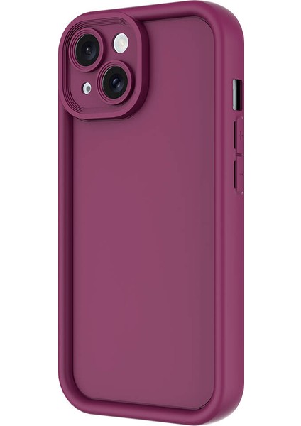 Apple iPhone 14 Kılıf Kamera Korumalı Zore Ananas Kapak-Pembe Koyu
