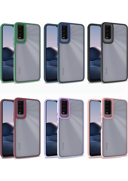 Vivo Y20 Kılıf Zore Flora Kapak-Kırmızı