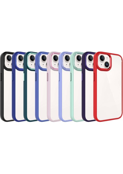 Apple iPhone 15 Plus Kılıf Zore Krom Kapak-Kırmızı