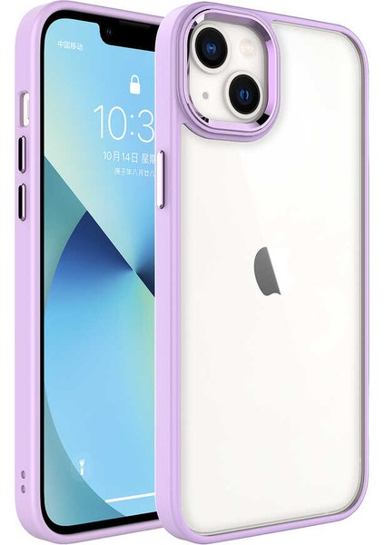Apple iPhone 14 Plus Kılıf Zore Krom Kapak-Lila