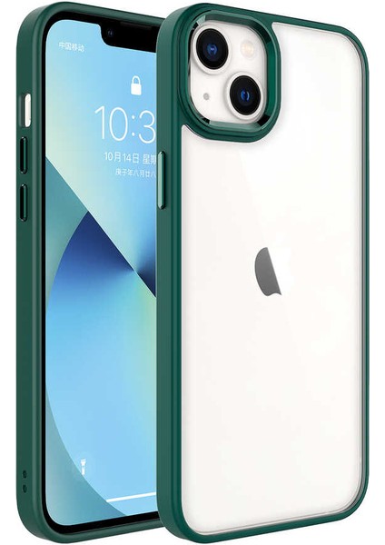 Apple iPhone 14 Plus Kılıf Zore Krom Kapak-Koyu Yeşil