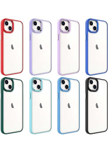 Apple iPhone 14 Plus Kılıf Zore Krom Kapak-Koyu Yeşil