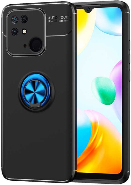 Xiaomi Redmi 10C Kılıf Zore Ravel Silikon Kapak-Siyah-Mavi