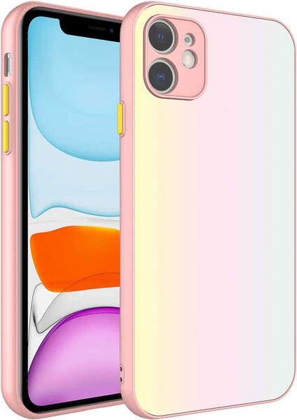 Apple iPhone 11 Kılıf Kamera Korumalı Renkli Temperli Zore X-Cam Kapak-No8