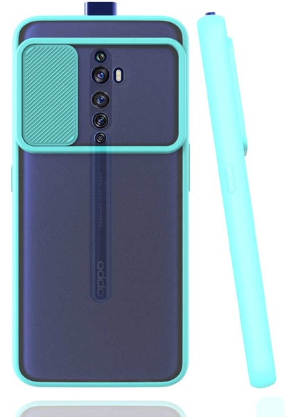 Oppo Reno 2z Kılıf Zore Lensi Kapak-Turkuaz
