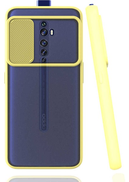 Oppo Reno 2z Kılıf Zore Lensi Kapak-Sarı