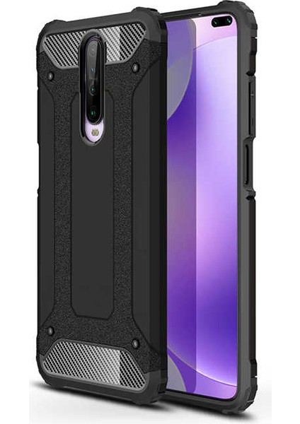 Xiaomi Poco X2 Kılıf Zore Crash Silikon Kapak-Siyah