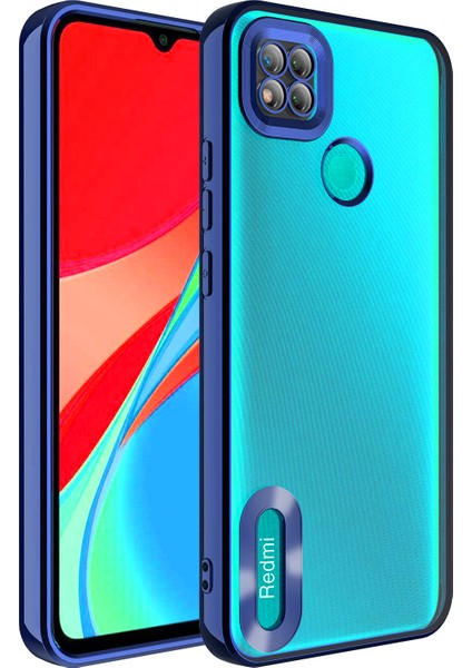 Xiaomi Redmi 9c Kılıf Kamera Korumalı Logo Gösteren Zore Omega Kapak-Lacivert