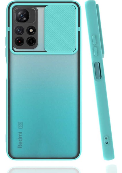Xiaomi Poco M4 Pro 5g Kılıf Zore Lensi Kapak-Turkuaz