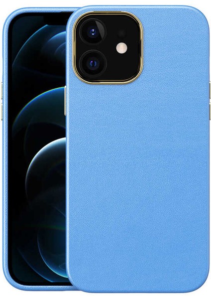 Apple iPhone 12 Kılıf Zore Natura Kapak-Mavi