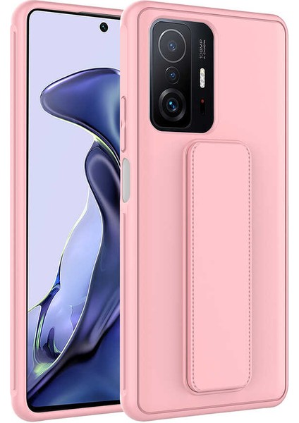 Xiaomi Mi 11T Pro 5g Kılıf Zore Qstand Kapak-Pembe