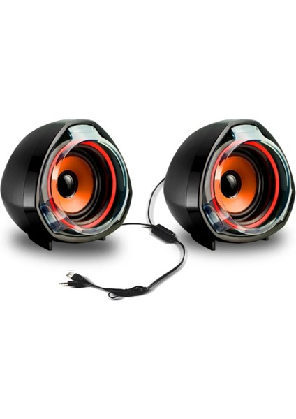 SPV-905 Süper Bas Kablolu Masaüstü ve Dizüstü Hoparlör USB ve Aux Giriş 1+1 Speaker