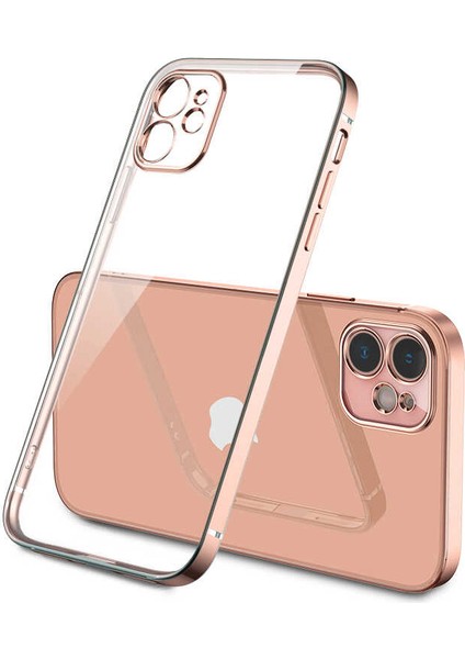 Apple iPhone 12 Kılıf Zore Gbox Kapak-Gold