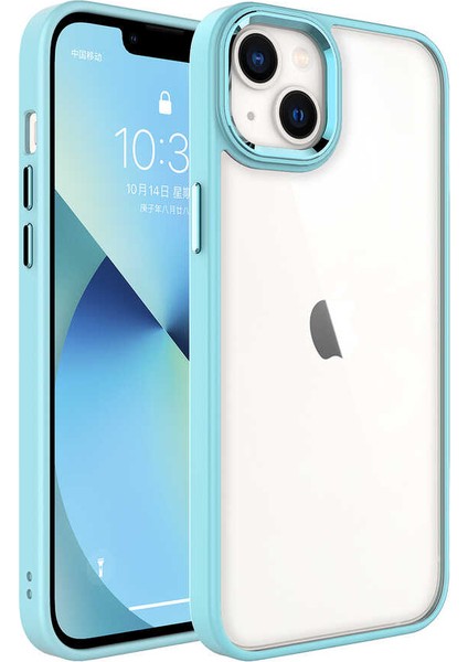 Apple iPhone 14 Kılıf Zore Krom Kapak-Yeşil
