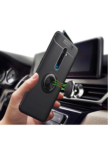 Oppo Reno 2z Kılıf Zore Ravel Silikon Kapak-Siyah-Mavi
