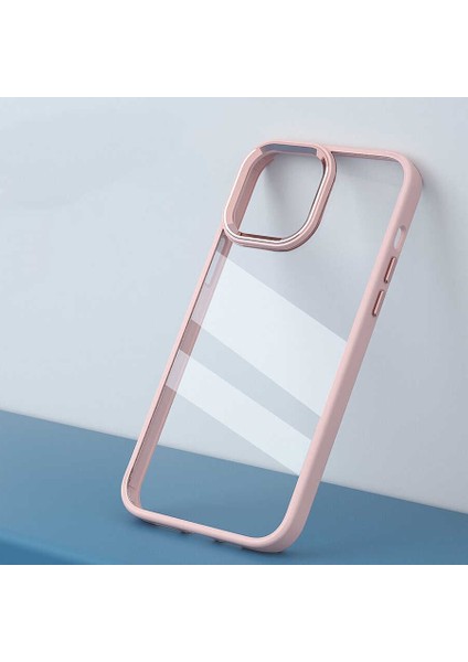 Apple iPhone 14 Plus Kılıf Zore Krom Kapak-Kırmızı fırsatları