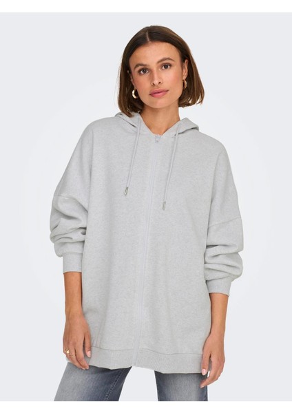 Kadın Fermuarlı Uzun Sweatshirt - 15335180