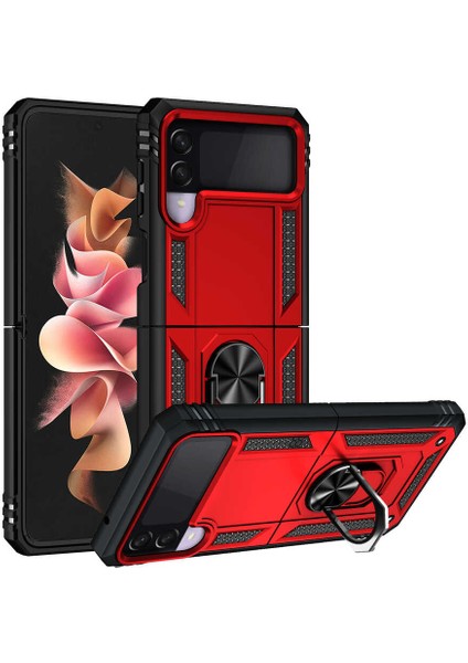 Galaxy Z Flip 3 Kılıf Zore Vega Kapak-Kırmızı
