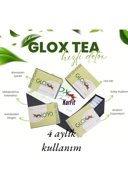 Glox Kapsül Bromelain Ekstraktı ile Güçlendirilmiş Hızlı Detox 240 Adet 4 Aylık Kullanım