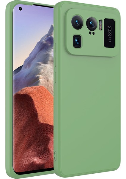 Xiaomi Mi 11 Ultra Kılıf Zore Mara Lanuaan Kapak-Açık Yeşil