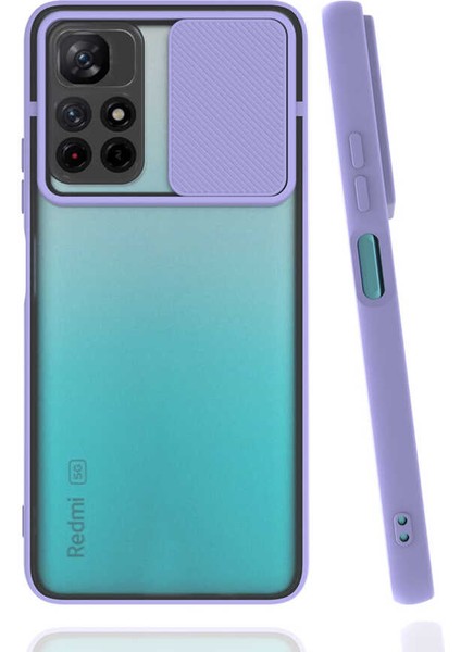 Xiaomi Poco M4 Pro 5g Kılıf Zore Lensi Kapak-Lila