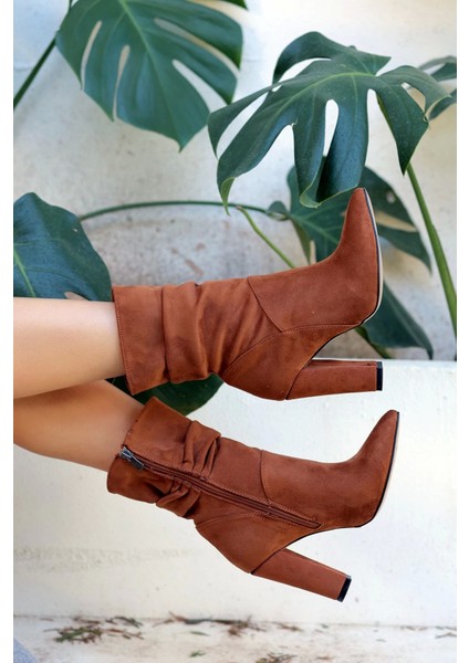 Erita Taba Süet Topuklu Bot modelleri