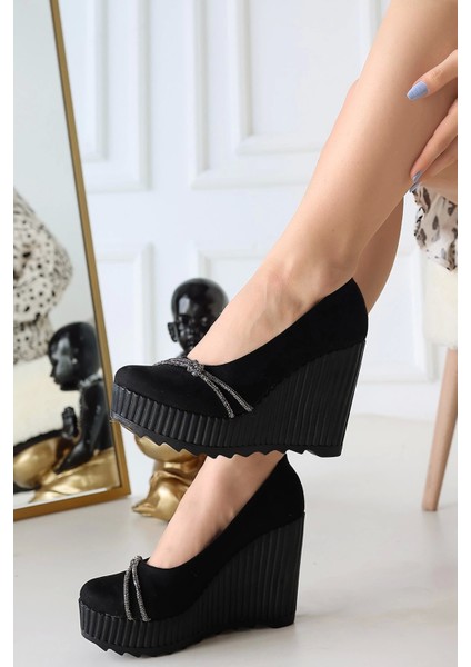 Lına Siyah Süet Dolgu Topuk Ayakkabı fiyatları