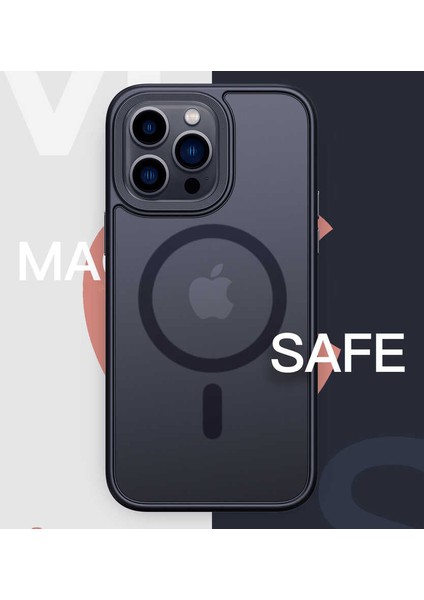 Apple iPhone 14 Pro Max Kılıf Wireless Şarj Özellikli Zore Hibrit Magsafe Kapak-Mor