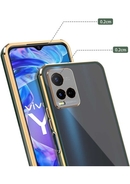 Vivo Y33S Kılıf Zore Voit Clear Kapak-Yeşil