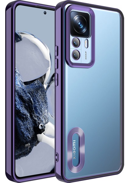Xiaomi Mi 12T Pro Kılıf Kamera Korumalı Logo Gösteren Zore Omega Kapak-Derin Mor