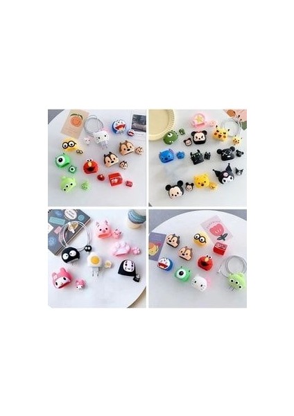 Sevimli Beyaz Xx Silikon Şarj Başlığı ve Kablo Koruyucu Set fırsatları